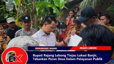 Bupati Rejang Lebong, H. Muhammad Fikri Thobari, melakukan kunjungan ke sejumlah lokasi banjir di Kecamatan Sindang Beliti Ilir (SBI) dan Kota Padang, Senin (26/1/2026). Kunjungan ini bertujuan untuk meninjau kondisi warga yang terkena dampak banjir dan melakukan peletakan batu pertama bedah rumah warga.(Photo dok ist)