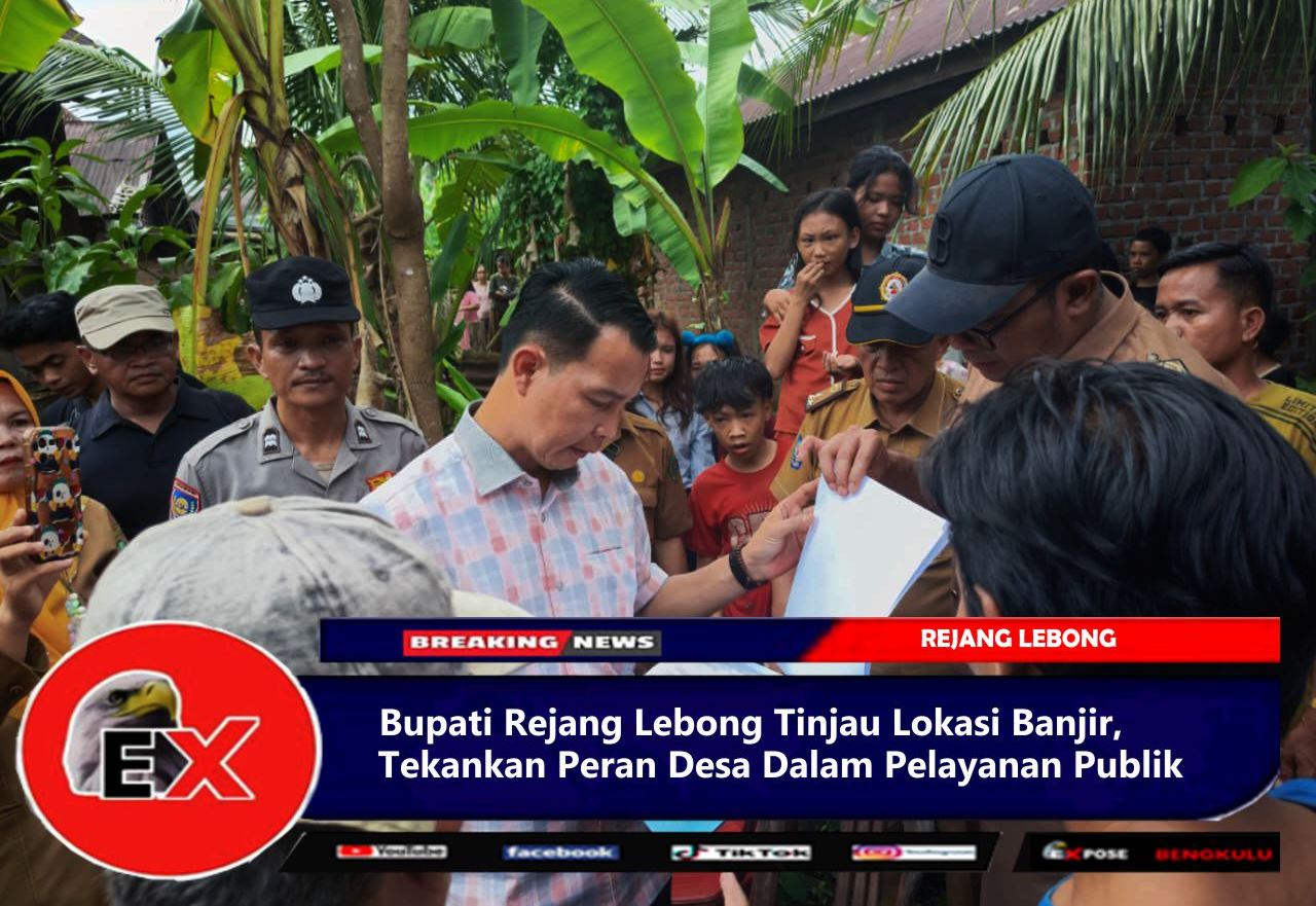 Bupati Rejang Lebong, H. Muhammad Fikri Thobari, melakukan kunjungan ke sejumlah lokasi banjir di Kecamatan Sindang Beliti Ilir (SBI) dan Kota Padang, Senin (26/1/2026). Kunjungan ini bertujuan untuk meninjau kondisi warga yang terkena dampak banjir dan melakukan peletakan batu pertama bedah rumah warga.(Photo dok ist)