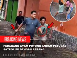 PEDAGANG AYAM POTONG ANCAM PETUGAS SATPOL PP DENGAN PARANG