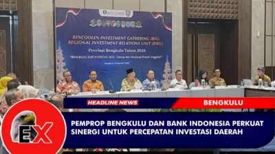 Pemerintah Provinsi Bengkulu bersama Bank Indonesia memperkuat sinergi dalam mendorong percepatan investasi daerah melalui kegiatan Bencoolen Investment Gathering (BIG) Regional Investment Relations Unit (RIRU) Provinsi Bengkulu Tahun 2026, yang digelar di Hotel Mercure Bengkulu, Senin (9/2).(Photo dok ist)