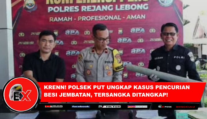 Polsek Padang Ulak Tanding (PU Tanding) kembali membuktikan kesigapannya dalam mengungkap kasus kejahatan. Kali ini, mereka berhasil menangkap tersangka pencurian besi jembatan di Desa Lubuk Alai, Kecamatan Sindang Beliti Ulu, Kabupaten Rejang Lebong.(Poto dok ist)