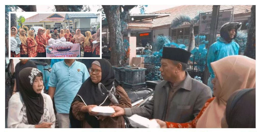 Dharma Wanita Persatuan (DWP) Dinas Pendidikan dan Kebudayaan (Disdikbud) Kabupaten Rejang Lebong membagikan 300 takjil kepada masyarakat yang melintas di depan kantor Disdikbud Rejang Lebong, Jumat (06/03/2026).(Photo dok ist)