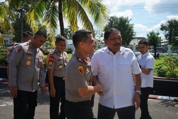 Wakil Gubernur Bengkulu Mian menerima kunjungan silaturahmi Kapolda Bengkulu Brigjen Pol Yudhi Sulistianto Wahid di Rumah Dinas Wagub Bengkulu, Selasa (2/6/2026). Kunjungan turut didampingi para Pejabat Utama Polda Bengkulu.(Photo dok ist)